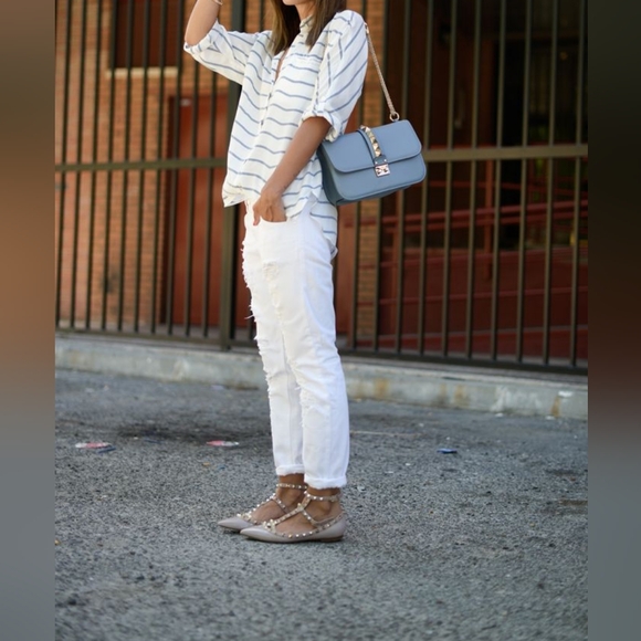 Valentino Rockstud Caged Flats Nude Patent Leather Sz 39 8.5/9 - Picture 8 of 8